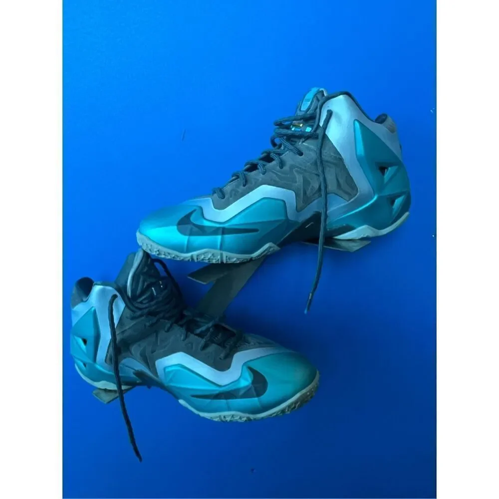 Nike Lebron XI 11 Shoe 7Y Blue Youth Armory Slate Basketball Used 621712-400